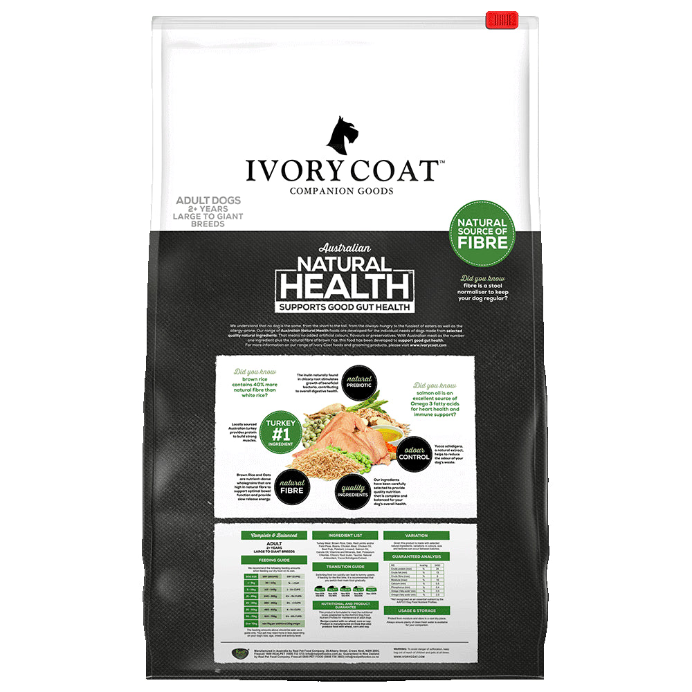 IVORY COAT DOG ADULT LARGE BREED TURKEY & BROWN RICE 2.5KG