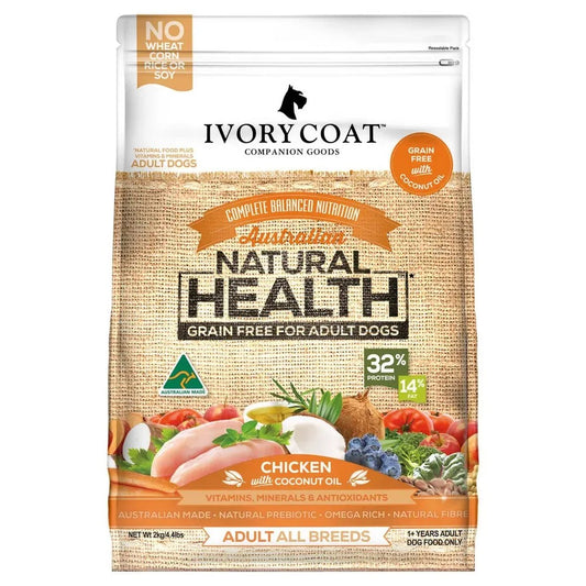 IVORY COAT GRAIN FREE ALL BREED ADULT DOG CHICKEN & COCONUT OIL 2KG/13KG