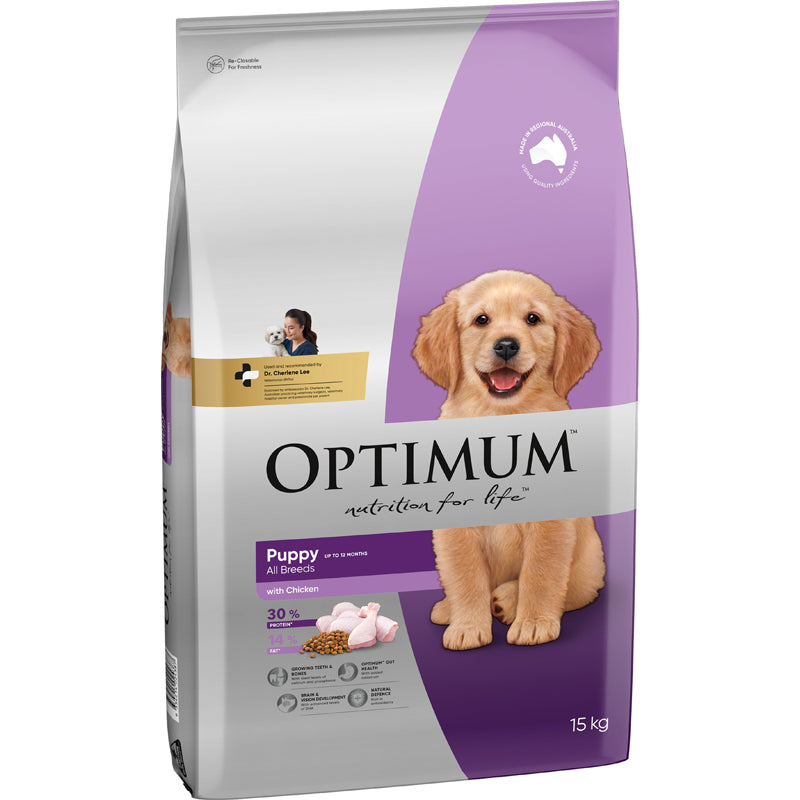 OPTIMUM PUPPY ALL BREEDS DOG FOOD WITH CHICKEN 3KG / 15KG