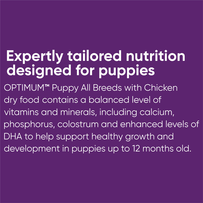 OPTIMUM PUPPY ALL BREEDS DOG FOOD WITH CHICKEN 3KG / 15KG