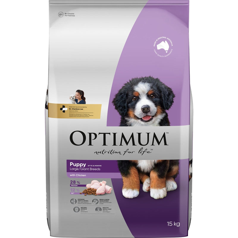 OPTIMUM PUPPY LARGE GIANT BREEDS DOG FOOD WITH CHICKEN 15KG