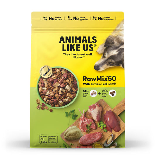 Animals Like Us - RawMix50 with Grass-Fed Lamb Dog food 340g / 1.8kg / 3.6kg