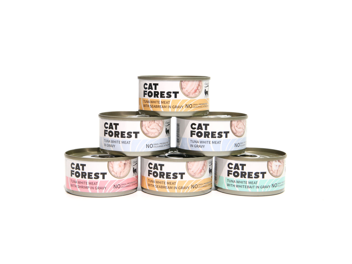 CAT FOREST Classic Tuna White Meat With Seabream In Gravy Cat Canned Food