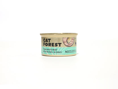 CAT FOREST Premium Tuna White Meat With Mussel In Gravy Cat Canned Food