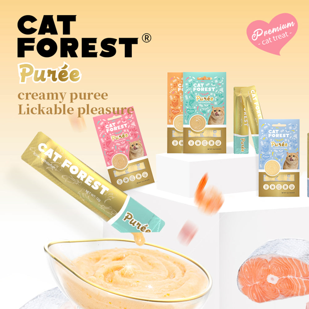 CAT FOREST Puree Chicken With Shrimp Cat Treats