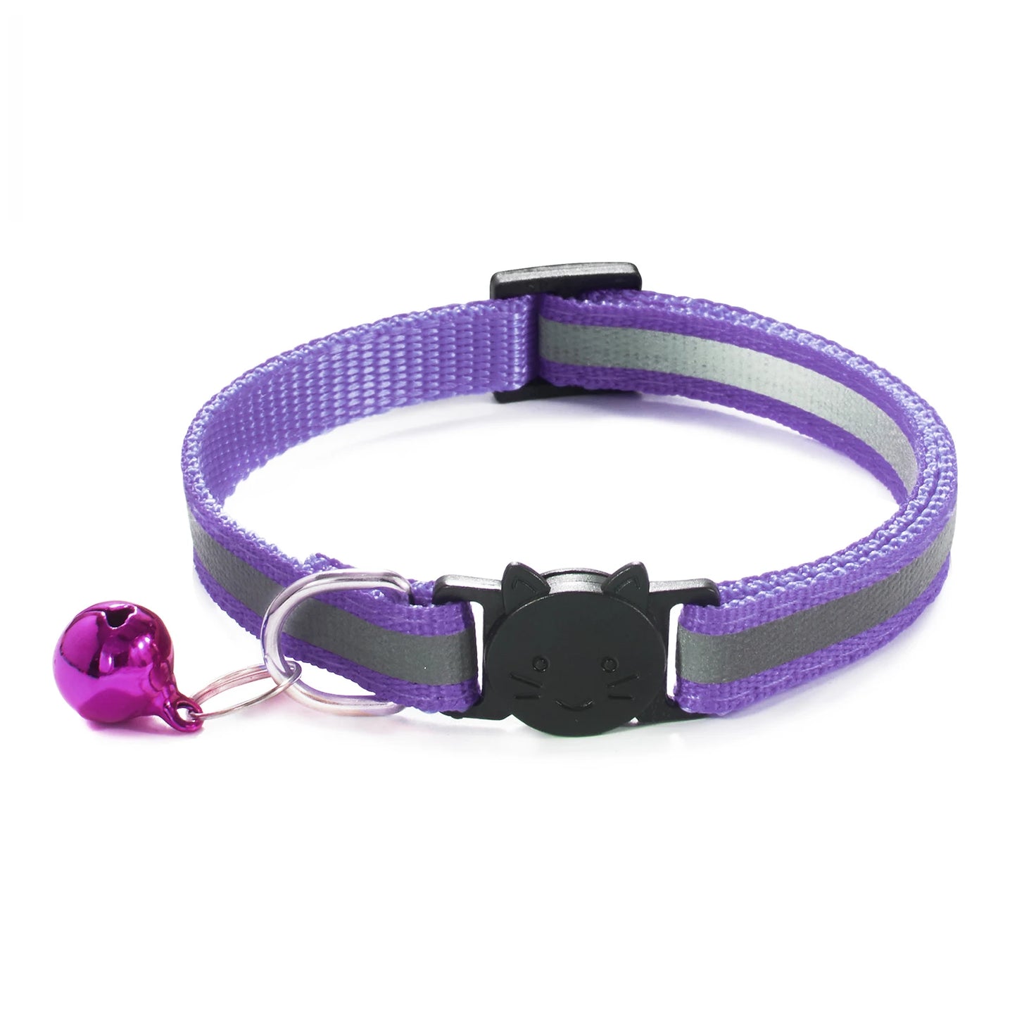 New Colors Reflective Breakaway Cat Collar Neck Ring Necklace Bell Pet Products Safety Elastic Adjustable With Soft Material 1PC