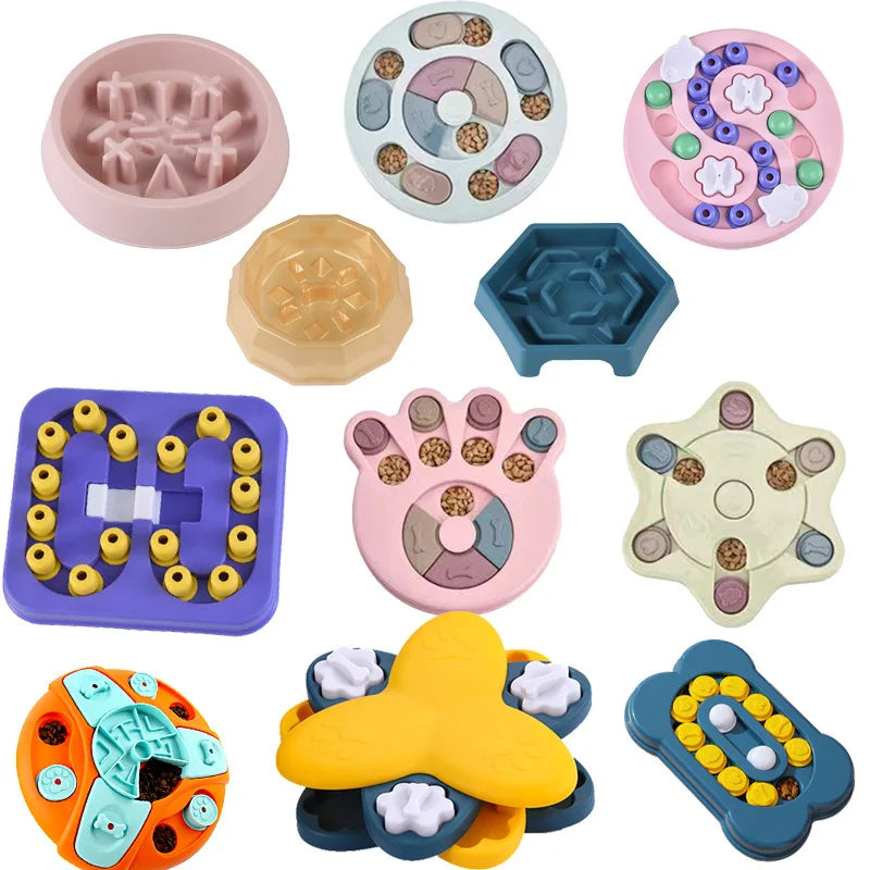 Pet Cat Dog Puzzle Toys Slow Feeder Interactive Increase IQ Food Dispenser Non-Slip Slowly Eating Bowl Cat Dogs Food Games