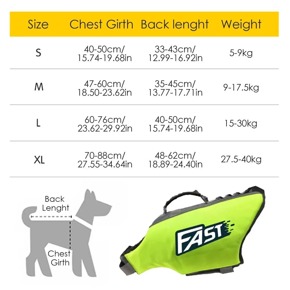 Pet Swimming Life Jacket Safety Vest for Dog in Summer Fashion Adjustable Reflective in Pool or Surfing Drifting Dog Life Vest