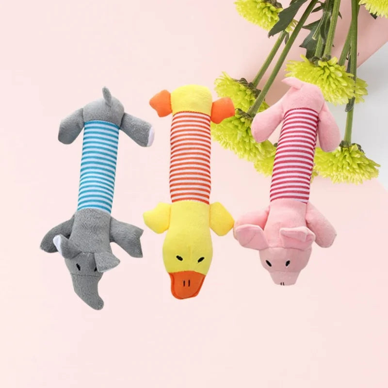 Molar Dog Toy Plush Supplies Fit For All Puppy Pet Squeak Chew Toy Funny Durable Chew Elephant Duck Pig Toy Pets Supplies Molar