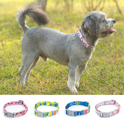 Dog Collar Made Of Polyester Material, Soft And Comfortable, Beautiful Animal Pattern Collar 1 Piece