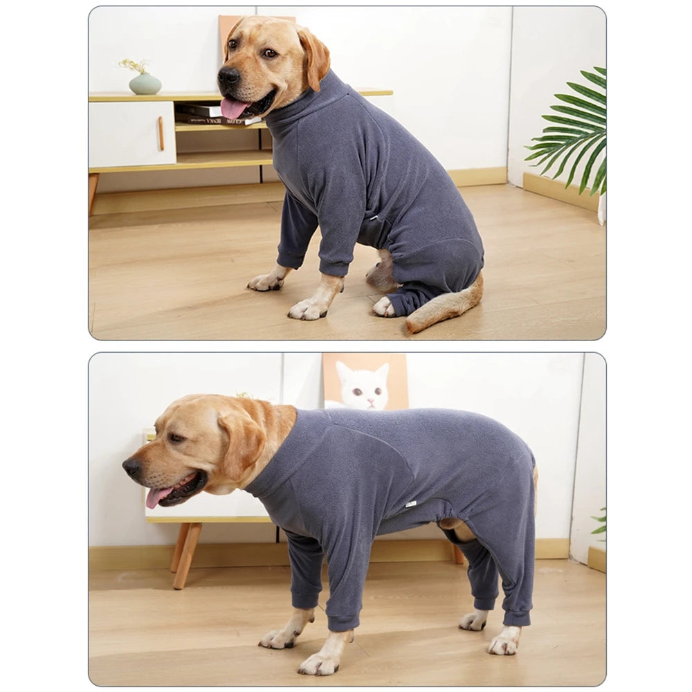 Winter Warm Dog Pajamas Clothes For Medium Large Dogs Dog Pajamas Elasticity Pet Jumpsuit Labrador Costume Doberman Coat