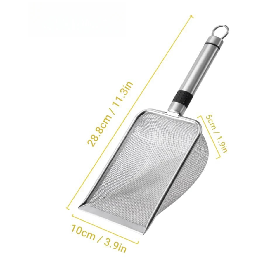 Pet Cleaning Tool Metal Aluminum Alloy Cat Litter Scoop Stainless Steel Durable Handle Pet Poop Shovel