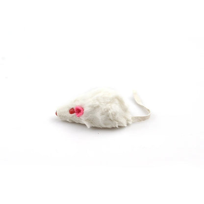 New 12Pcs False Mouse Cat Pet Toys Cat Long-Haired Tail Mice Sound Rattling Soft Real Rabbit Fur Sound Squeaky Cat Toy