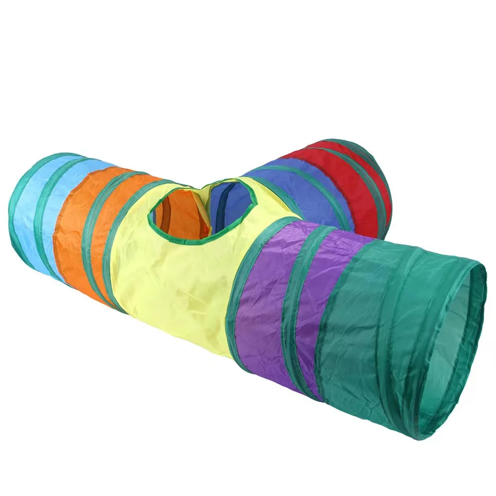 Collapsible Cat Playing Tunnel Pets Toys Connectable Cat Tunnel Cat Tube Toys Foldable Drill Hole Kitten Colorful Pet Toys