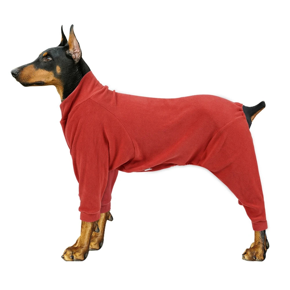 Winter Warm Dog Pajamas Clothes For Medium Large Dogs Dog Pajamas Elasticity Pet Jumpsuit Labrador Costume Doberman Coat