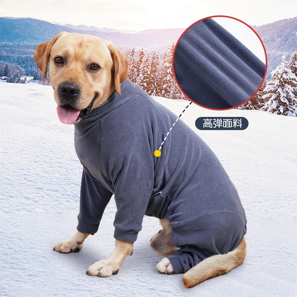 Winter Warm Dog Pajamas Clothes For Medium Large Dogs Dog Pajamas Elasticity Pet Jumpsuit Labrador Costume Doberman Coat