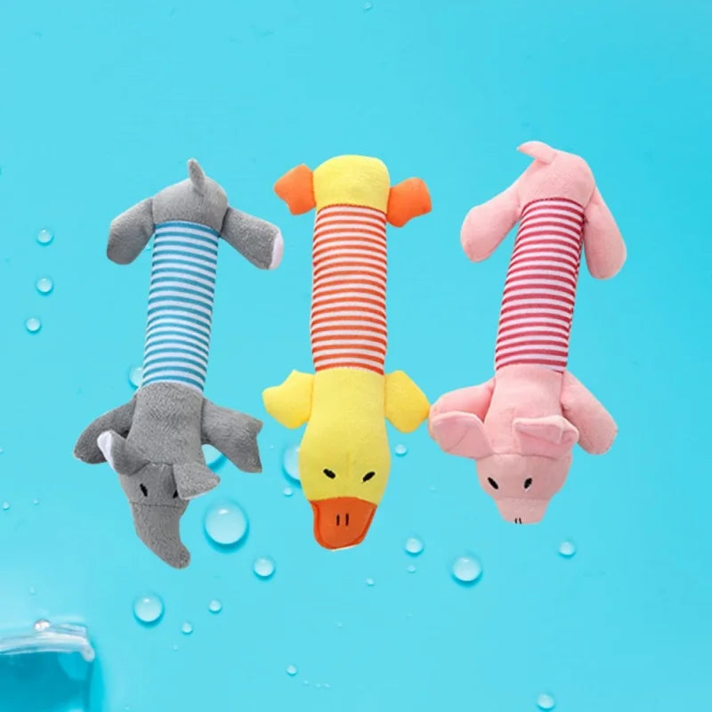 Molar Dog Toy Plush Supplies Fit For All Puppy Pet Squeak Chew Toy Funny Durable Chew Elephant Duck Pig Toy Pets Supplies Molar