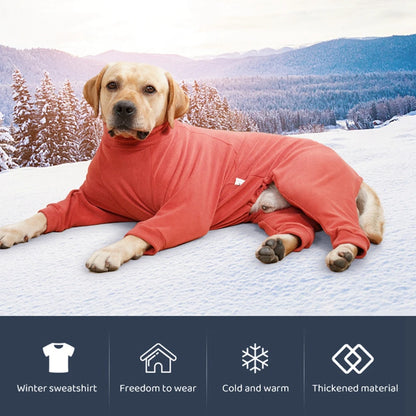 Winter Warm Dog Pajamas Clothes For Medium Large Dogs Dog Pajamas Elasticity Pet Jumpsuit Labrador Costume Doberman Coat