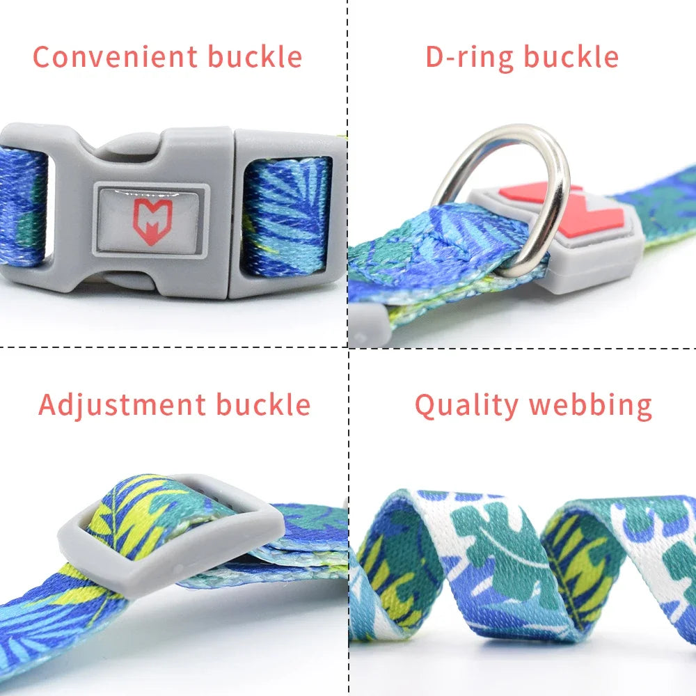 Dog Collar Made Of Polyester Material, Soft And Comfortable, Beautiful Animal Pattern Collar 1 Piece