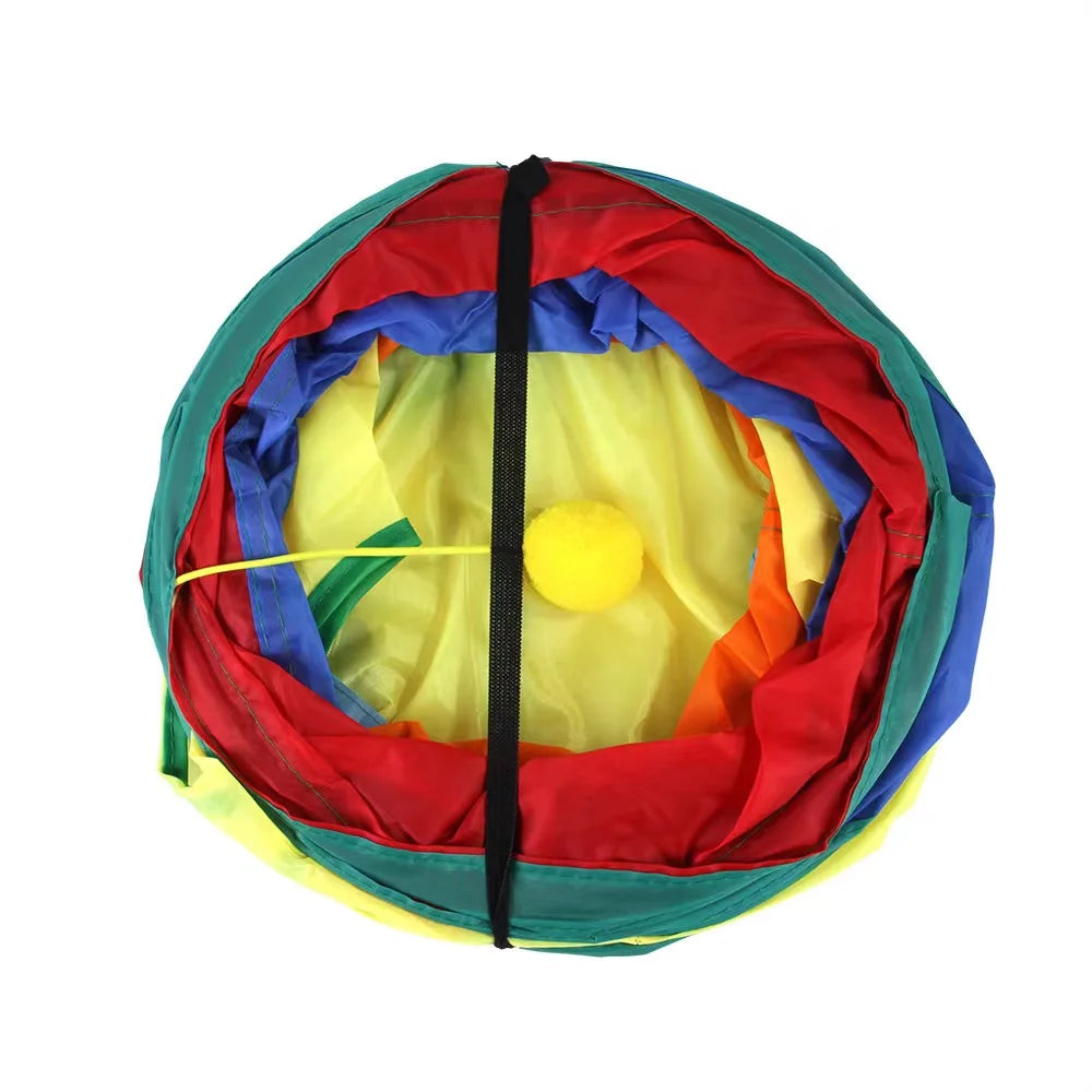 Collapsible Cat Playing Tunnel Pets Toys Connectable Cat Tunnel Cat Tube Toys Foldable Drill Hole Kitten Colorful Pet Toys