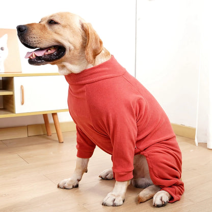 Winter Warm Dog Pajamas Clothes For Medium Large Dogs Dog Pajamas Elasticity Pet Jumpsuit Labrador Costume Doberman Coat