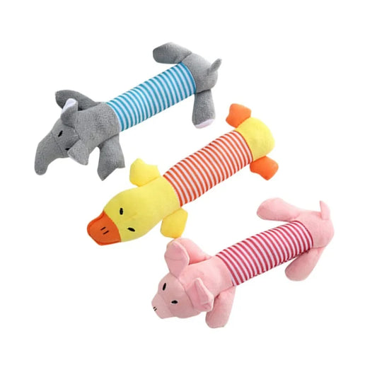 Molar Dog Toy Plush Supplies Fit For All Puppy Pet Squeak Chew Toy Funny Durable Chew Elephant Duck Pig Toy Pets Supplies Molar