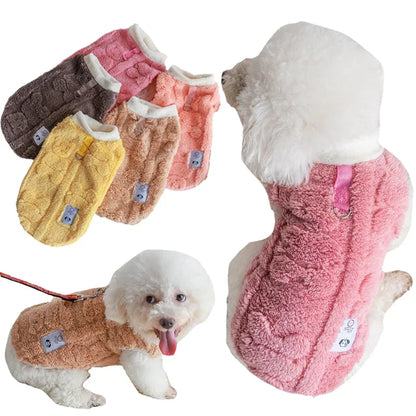 Fleece Warm Pet Coat Winter Dog Pullover for Small Medium Dogs Cat Clothes Puppy Vest Pet Cute Jacket Chihuahua Yorkies Costumes