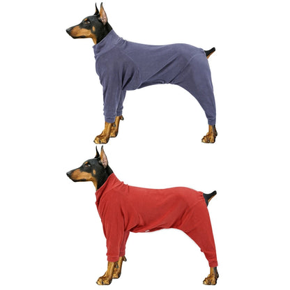 Winter Warm Dog Pajamas Clothes For Medium Large Dogs Dog Pajamas Elasticity Pet Jumpsuit Labrador Costume Doberman Coat