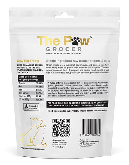 The Paw Grocer Dogs and Cats - Beef Hearts 90g