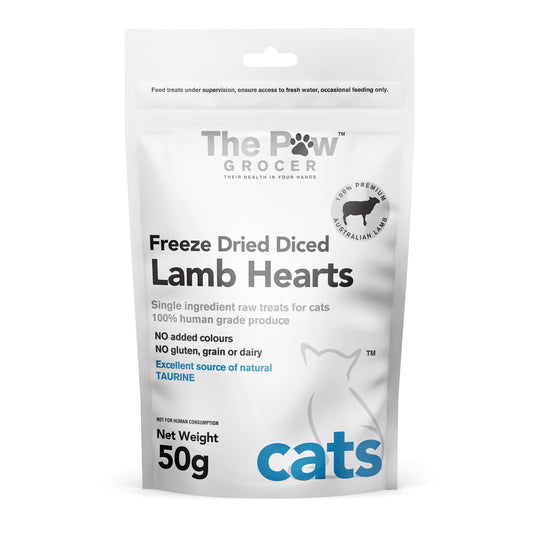 The Paw Grocer Cats - Lamb Hearts 50g