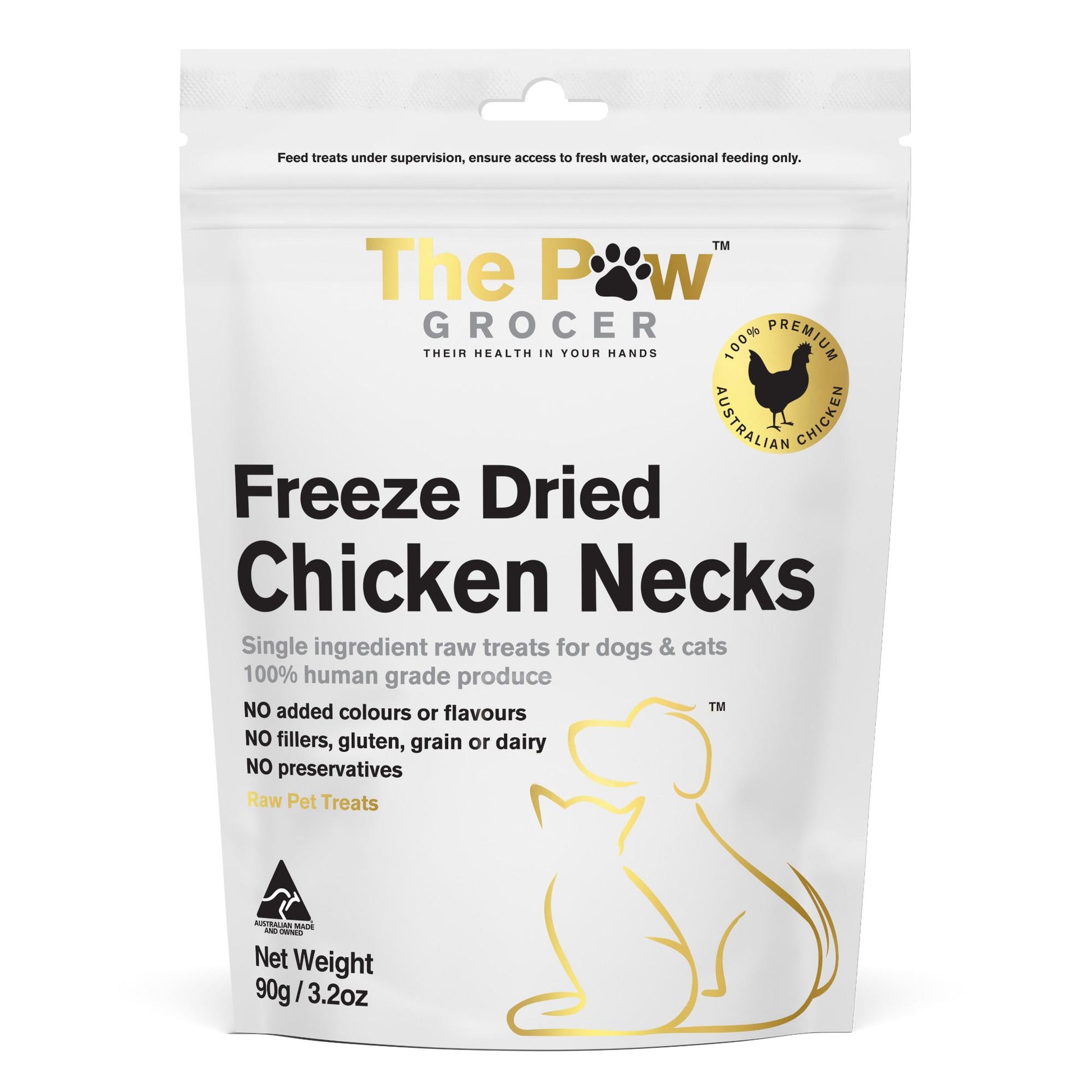 The Paw Grocer Dogs and Cats - Chicken Necks 90g