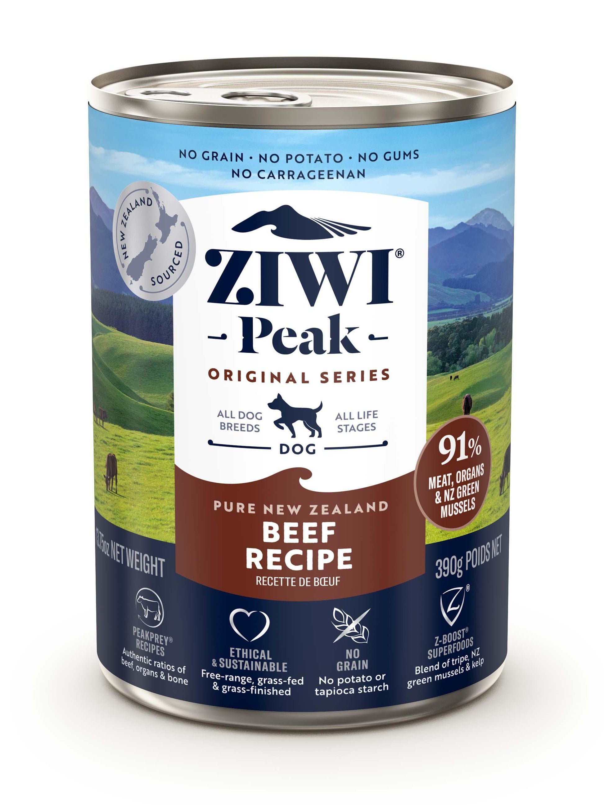 Ziwi Peak Dog Can 390g Beef