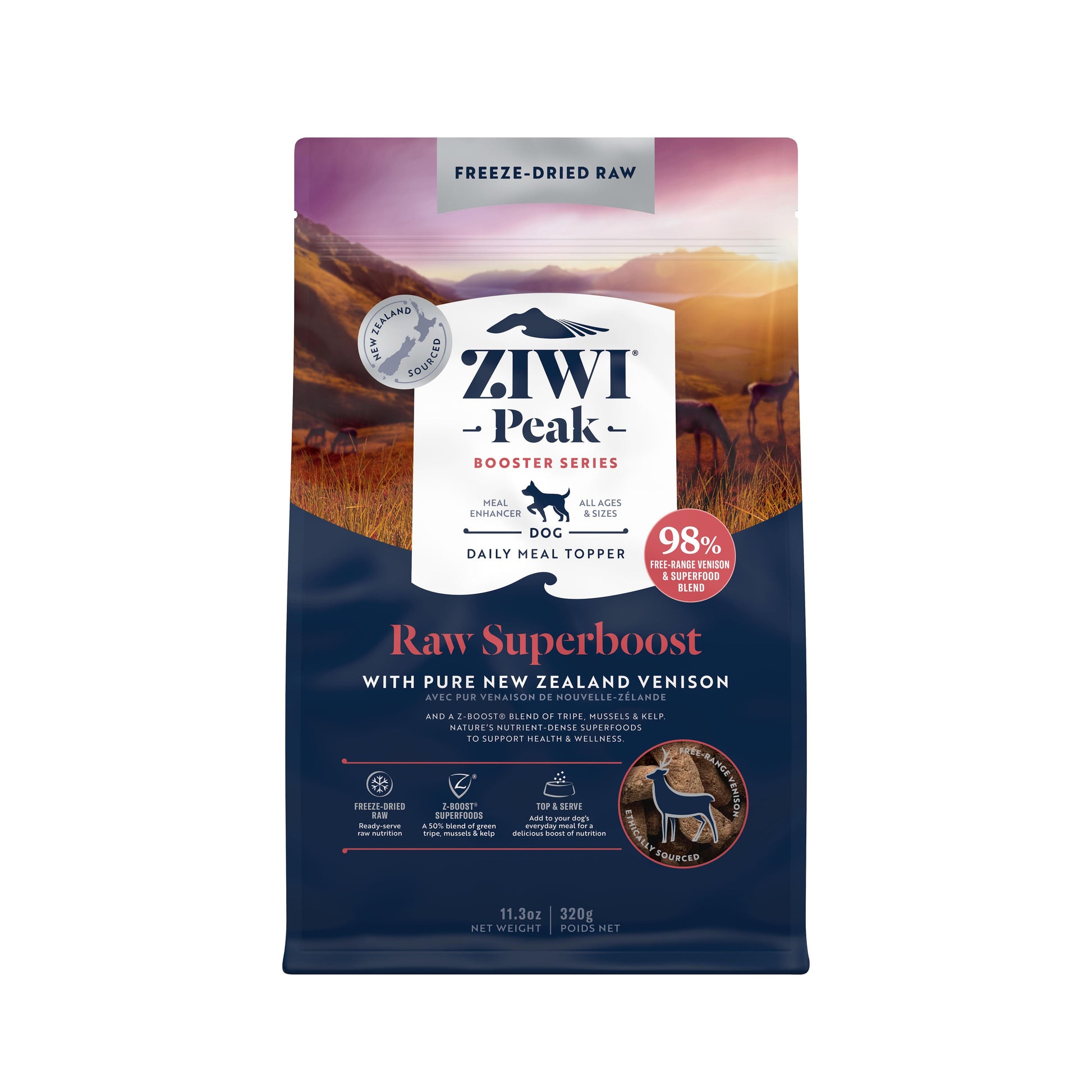 Ziwi Peak Freeze Dried Dog Superboost Venison 320g / 114g